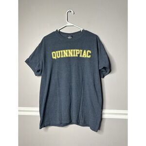 Quinnipiac University logo T-shirt grey short sleeves unisex Large